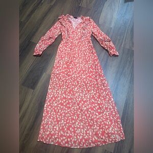 Who What Wear Floral Long Sleeve Dress